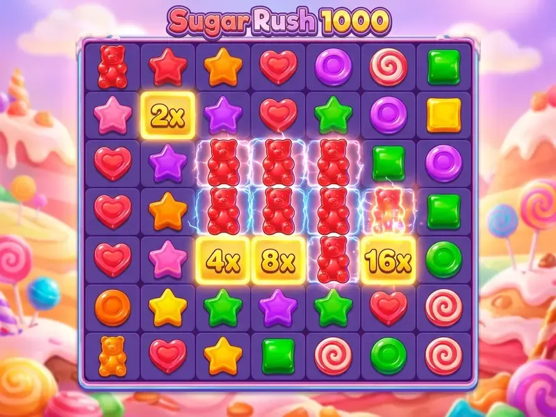 sugar rush 1000 slot μηχανισμός πολλαπλασιαστών πλέγμα 7x7